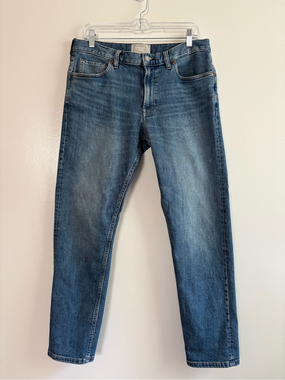 Everlane Selvage Slim Fit Blue Denim Jeans 33x30 Organic Cotton Medium Wash